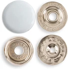 Set Of 12 White Fasteners 24L Buttons 15MM Metal Snaps Press New. Price: $14.06.