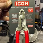 Icon 7" Wire Stripper Cutter Crimper 14-24 Awg With Red Grips 70592 New. Price: $20.00.