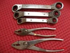 5 Pc. "craftsman" : Pr. Slip Jt. Pliers & 3 -12 Pt. Metric Ratchet Wrenches Used. Price: $34.00.