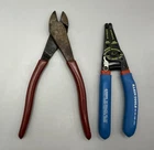 Lot Of 2 Klein Tools 11057 Wire Cutters Strippers & Diagonal Used. Price: $24.00.