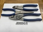 Snap-on Tools New Power Blue Piece Soft Grip Pliers / Cutters Set PL307ACFMB. Price: $199.95.