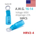 50-200PCS Wire Crimp Connectors Waterproof Heat Shrink Ring Terminals 22-10GA #8 New. Price: $12.99.