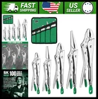 Sk 5-PIECE Locking Pliers Set Long Nose Curved Jaw With Rolling Pouch New. Price: $125.99.