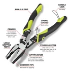 Performance Tool 8-1/2" Multifunction Linesman Pliers W86508 New. Price: $23.79.
