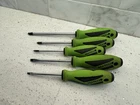 New Matco 5 Pc Top Torque Ii Premium Hi Viz Yellow Green Screwdriver Set Used. Price: $79.99.