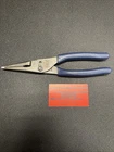 Snap-on Tools New Power Blue 9" Soft Grip Long Nose Slip Joint Pliers LN47ACFMB. Price: $75.00.