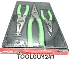 Snap PL3LNSJCF 3PC Green Long Nose Slip Joint Pliers Set New Usa Tools !!. Price: $215.95.